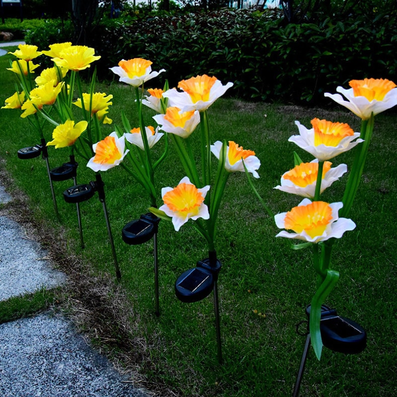 LED 태양 수선화 램프 정원 램프 홈 장식 조명, 풍경 해바라기 튤립 램프 마당 잔디 경로 휴일 결혼식 조명